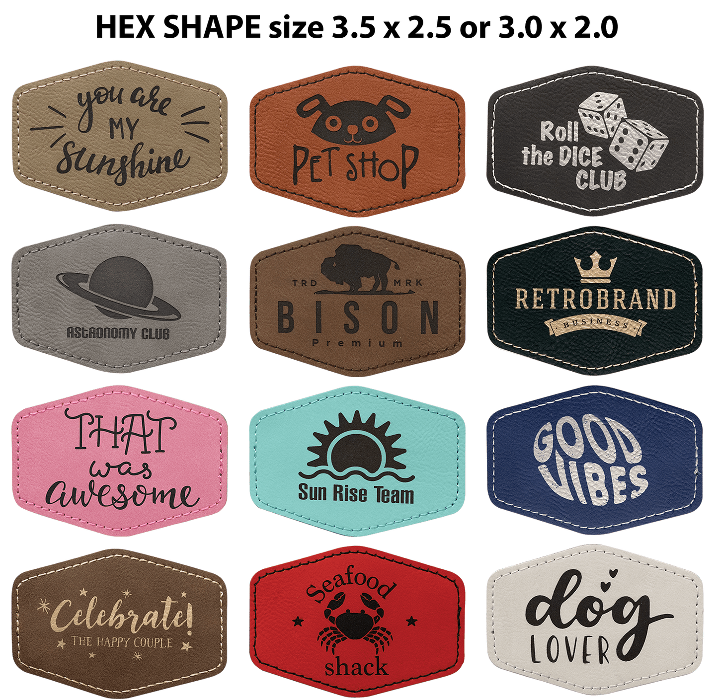 Laser etched samples